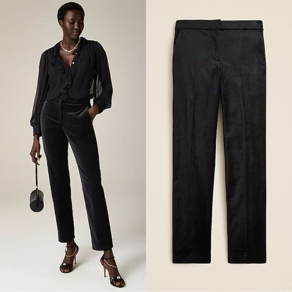NWT J CREW Kate slim-fit pant in velvet in black - Picture 1 of 8